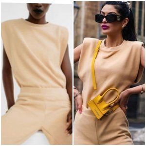 Zara Beige Sleeveless Top